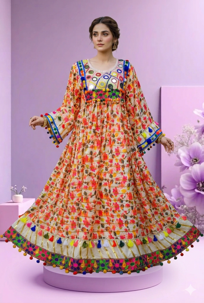 2-Piece Luxury Lawn Frock – Off White Festive Ready-to-Wear | Suzain’s Pret