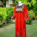 Afghani Luxury Frock Hot Red Festive Ready-to-Wear Suzain's Pret
