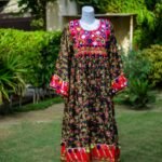 Afghani Luxury Frock – Black Multicolor Festive Ready-to-Wear | Suzain's Pret