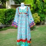 2-Piece Luxury Lawn Frock Sky Blue Festive Ready-to-Wear Suzain's Pret