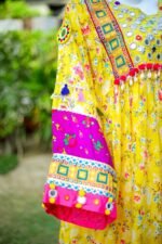 2-Piece Luxury Lawn Frock Yellow Festive Ready-to-Wear Suzain's Pret