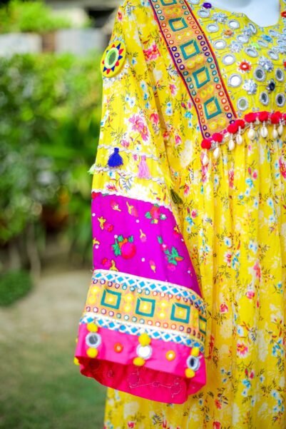 2-Piece Luxury Lawn Frock Yellow Festive Ready-to-Wear Suzain's Pret