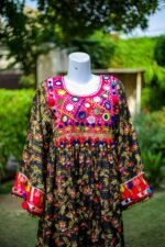 Afghani Luxury Frock – Black Multicolor Festive Ready-to-Wear | Suzain's Pret - Image 4