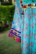 2-Piece Luxury Lawn Frock Sky Blue Festive Ready-to-Wear Suzain's Pret