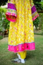 2-Piece Luxury Lawn Frock Yellow Festive Ready-to-Wear Suzain's Pret