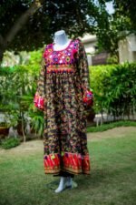 Afghani Luxury Frock – Black Multicolor Festive Ready-to-Wear | Suzain's Pret - Image 3