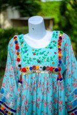 2-Piece Luxury Lawn Frock Sky Blue Festive Ready-to-Wear Suzain's Pret