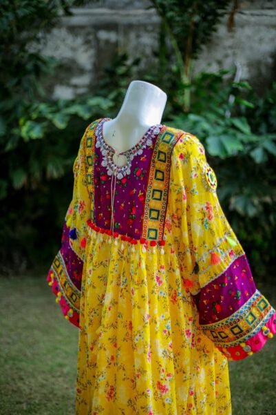 2-Piece Luxury Lawn Frock Yellow Festive Ready-to-Wear Suzain's Pret