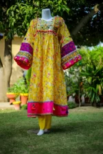 2-Piece Luxury Lawn Frock Yellow Festive Ready-to-Wear Suzain's Pret