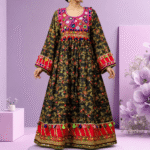 Flora Bell Afghani Luxury Frock – Black Multicolor Festive Dress