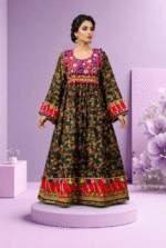 Flora Bell Afghani Luxury Frock – Black Multicolor Festive Dress