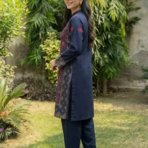 Dhanak Embroidered 2-Piece Stitched Suit – Blue Dhanak Embroidered 2-Piece Stitched Suit – Blue by Suzain's Pret