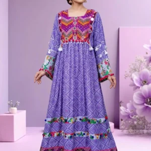 Flora Bell Afghani Luxury Frock – Lilac Embroidered Party Wear Dress by Suzain's Pret