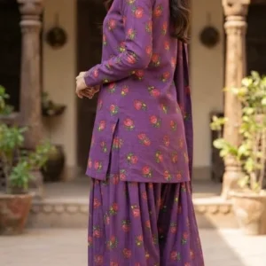 Marina Afghani Print 2-Piece Unstitched Suit – Purple by Suzain's Pret